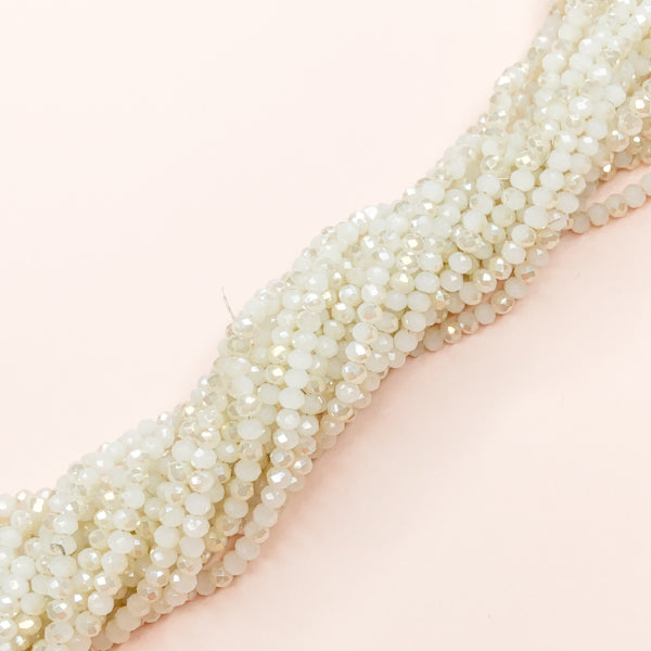 4mm Arctic White Two-Tone Crystal Strand - Christine White Style