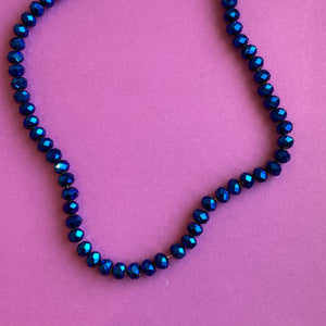 
                
                    Load image into Gallery viewer, 8mm Wizard Blue Faceted Crystal Rondelle Strand
                
            