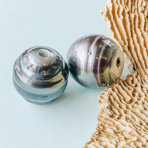 
                
                    Load image into Gallery viewer, 12-14mm Tahitian Large Hole Pearl - 2 Pack - Christine White Style
                
            