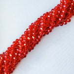 10mm Translucent Red Faceted Chinese Crystal Strand