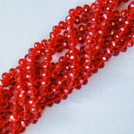 10mm Translucent Red Faceted Chinese Crystal Strand