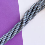 8mm Opaque Gray Glass Rondelle Strand