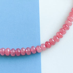 8mm Berry Dyed Jade Rondelle Strand