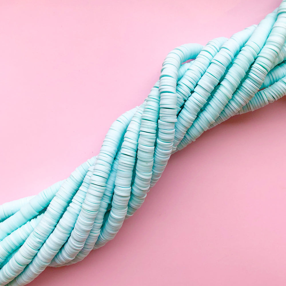 8mm Half Moon Blue Polymer Clay Heishi Strand - Beads, Inc.