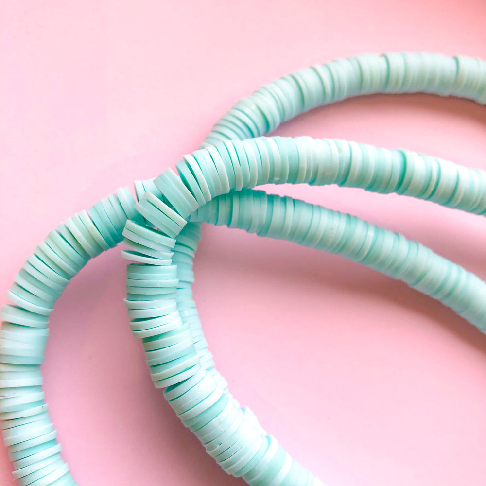 8mm Half Moon Blue Polymer Clay Heishi Strand - Beads, Inc.