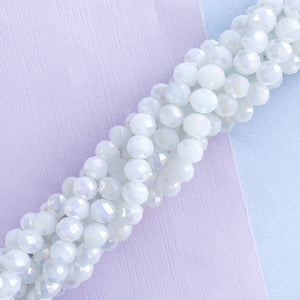 
                
                    Load image into Gallery viewer, 10mm Diamond Finish Arctic White Faceted Chinese Crystal Rondelle Strand
                
            