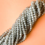 10mm Matte Metallic Gray Faceted Crystal Rondelle Strand