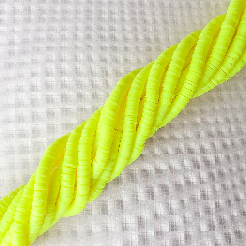 6mm Highlighter Polymer Clay Heishi Strand