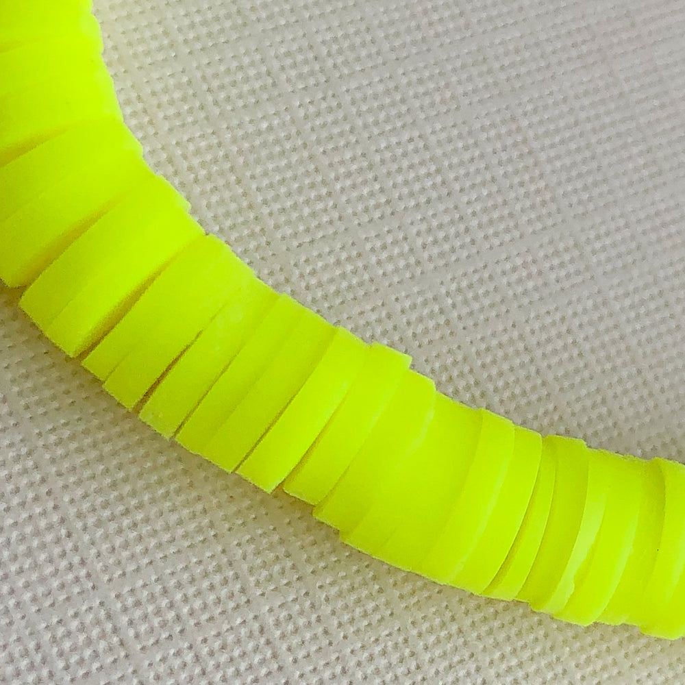 6mm Highlighter Polymer Clay Heishi Strand