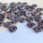 14mm White Striped Brown Bone Rondelle - 50 pack - Beads, Inc.
