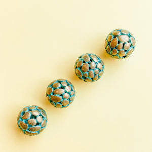 12mm Hollow Patina Round Bead - 4 Pack