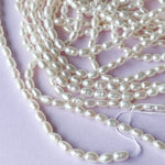 3mm White Freshwater Rice Pearl Strand