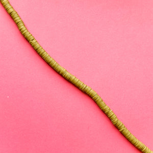 6mm Dill Pickle Polymer Clay Heishi Strand