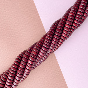 8mm Mahogany Wood Rondelle Strand