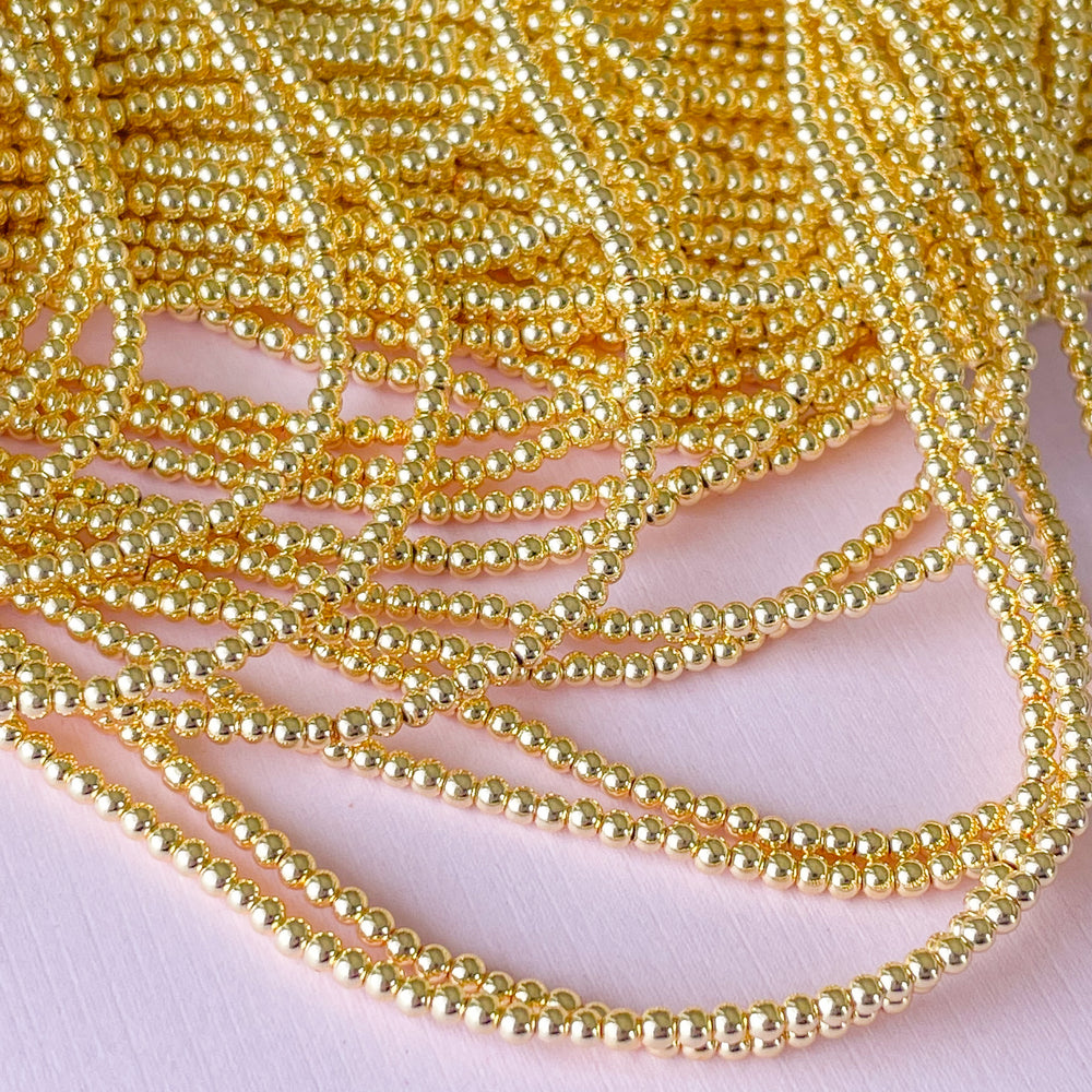 2mm Gold Hematite Rounds Strand - Beads, Inc.