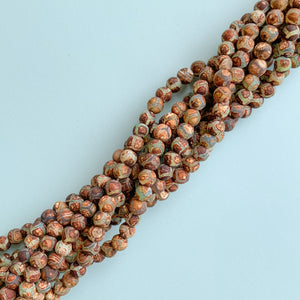6mm Smooth Matte DZI Tortoise Agate Rounds Strand