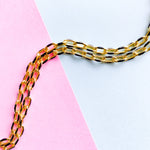 12mm Black Oval Paperclip Gold Chain