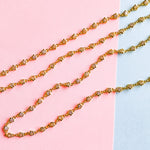 4mm Gold Plated Daisy Crystal Bezel Linked Chain