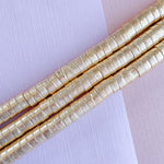 10mm Brushed Gold Short Cylinder Strand