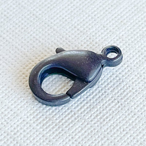 12mm Matte Black Lobster Claw Clasp - 4 Pack