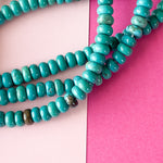8mm Stabilized Turquoise Rondelle Strand
