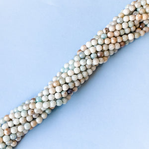 
                
                    Load image into Gallery viewer, 6mm Faceted Diamond-Finish Amazonite Round Strand
                
            