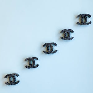 19mm Black Pave Interlocking C Bead