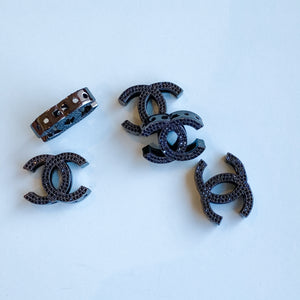 19mm Black Pave Interlocking C Bead