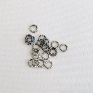 Distressed Silver Open Jump Rings - Pack of 20 - Christine White Style