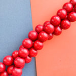 16mm Cranberry Wood Rounds Strand