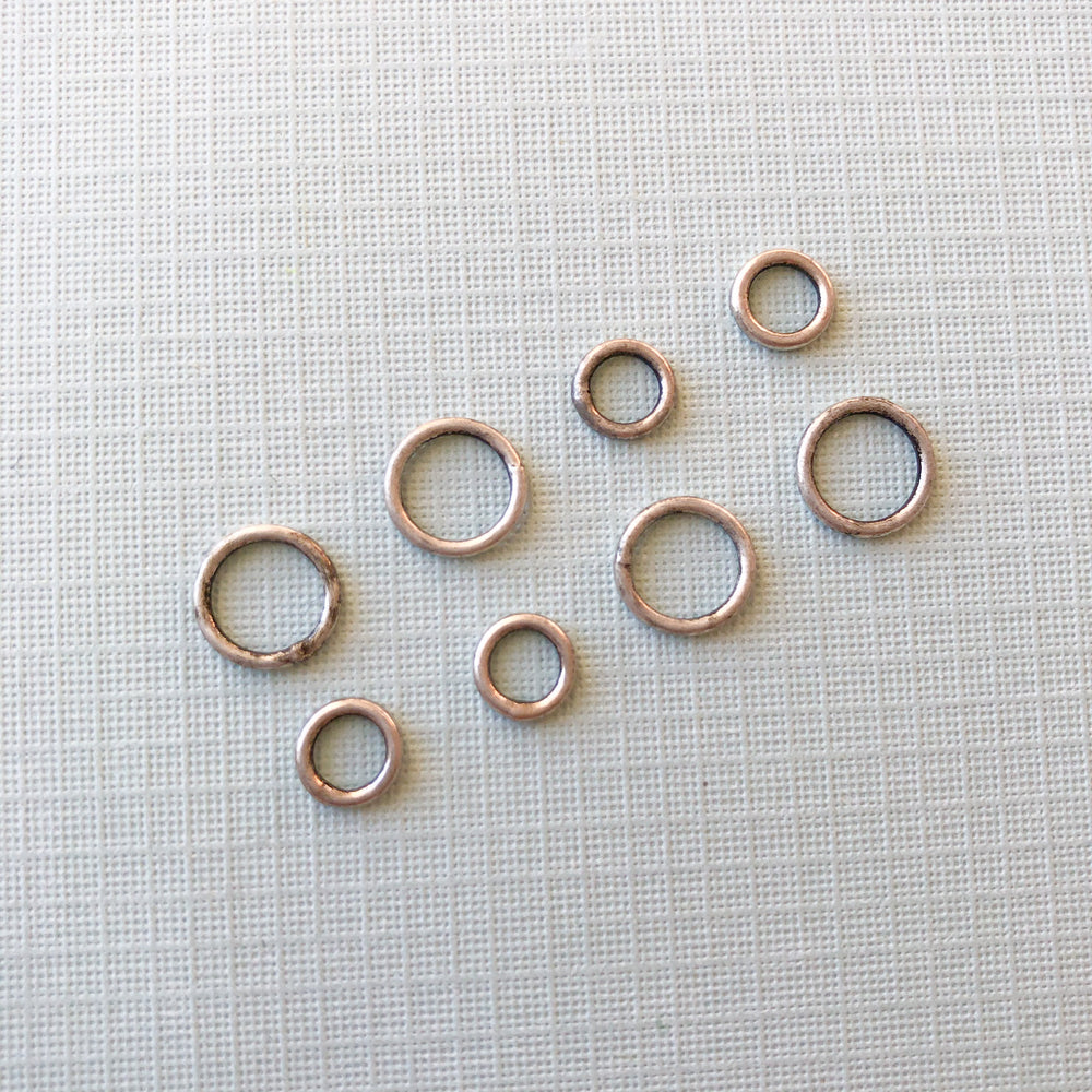 Distressed Silver Soldered Jump Rings - Pack of 20