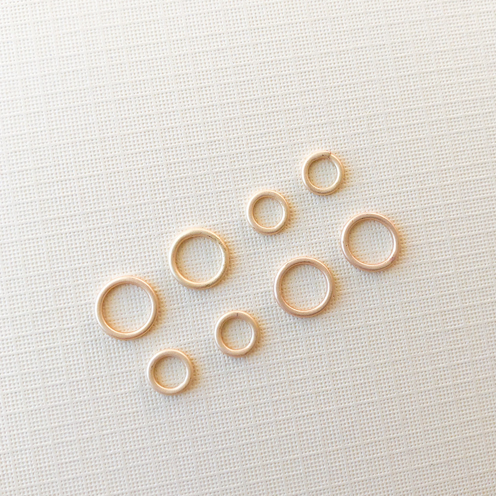 Brushed Gold Soldered Jump Rings - Pack of 20 - Christine White Style