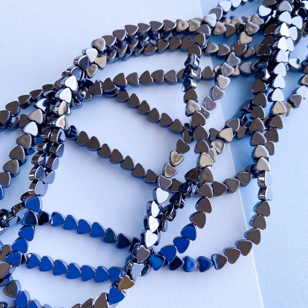 4mm Hematite Heart Strand Beads, Inc.