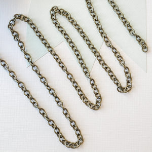8mm Plated Antique Brass Oval Cable Chain