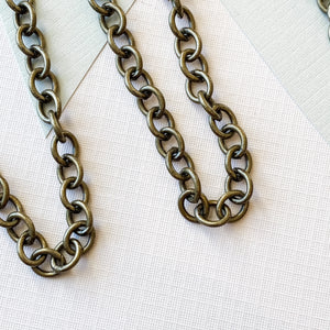 8mm Plated Antique Brass Oval Cable Chain