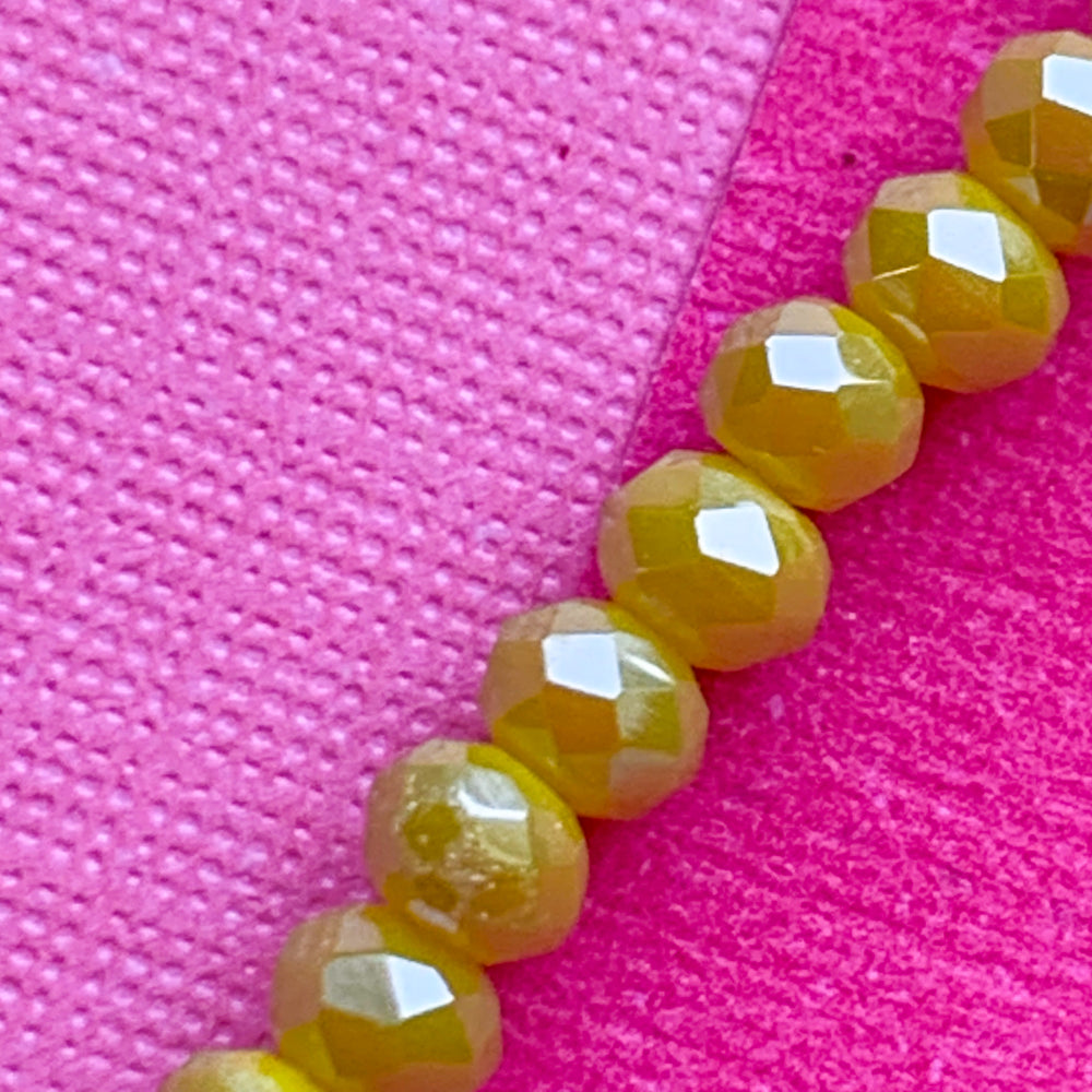 3mm Iridescent Limeade Faceted Chinese Crystal Rondelle Strand