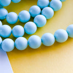 8mm Turquoise Coated Mother of Pearl "Shell Pearl" Round Strand