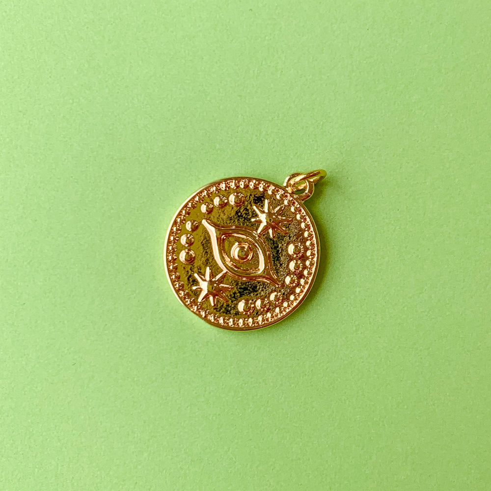 16mm Electroplated Gold Mystic Eye Charm