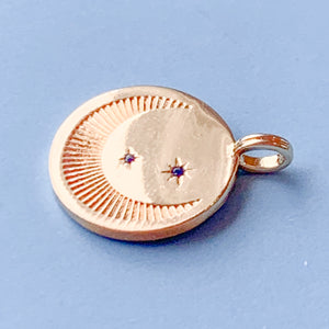 18mm Electroplated Gold Moon & Pave Stars Charm