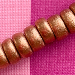 8mm Rose Gold Wood Rondelle Strand - Beads, Inc.