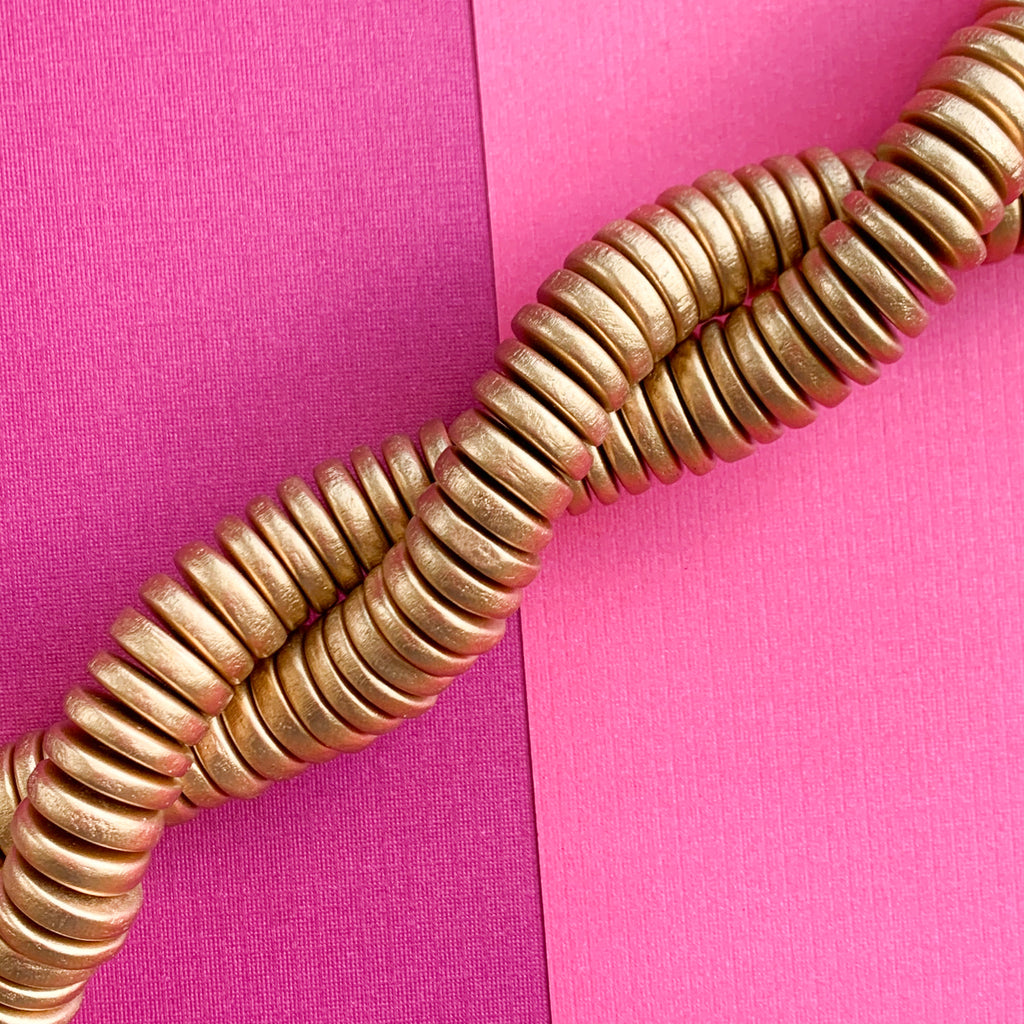 15mm Gold Wood Rondelle Strand – Beads, Inc.