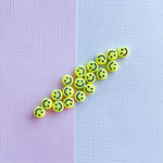 7mm Neon Acrylic Smiley Bead - 20 Pack