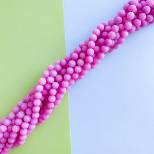 8mm Matte Orchid Pink Dyed Jade Rounds Strand