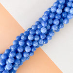 8mm Royal Blue Dyed Jade Rounds Strand