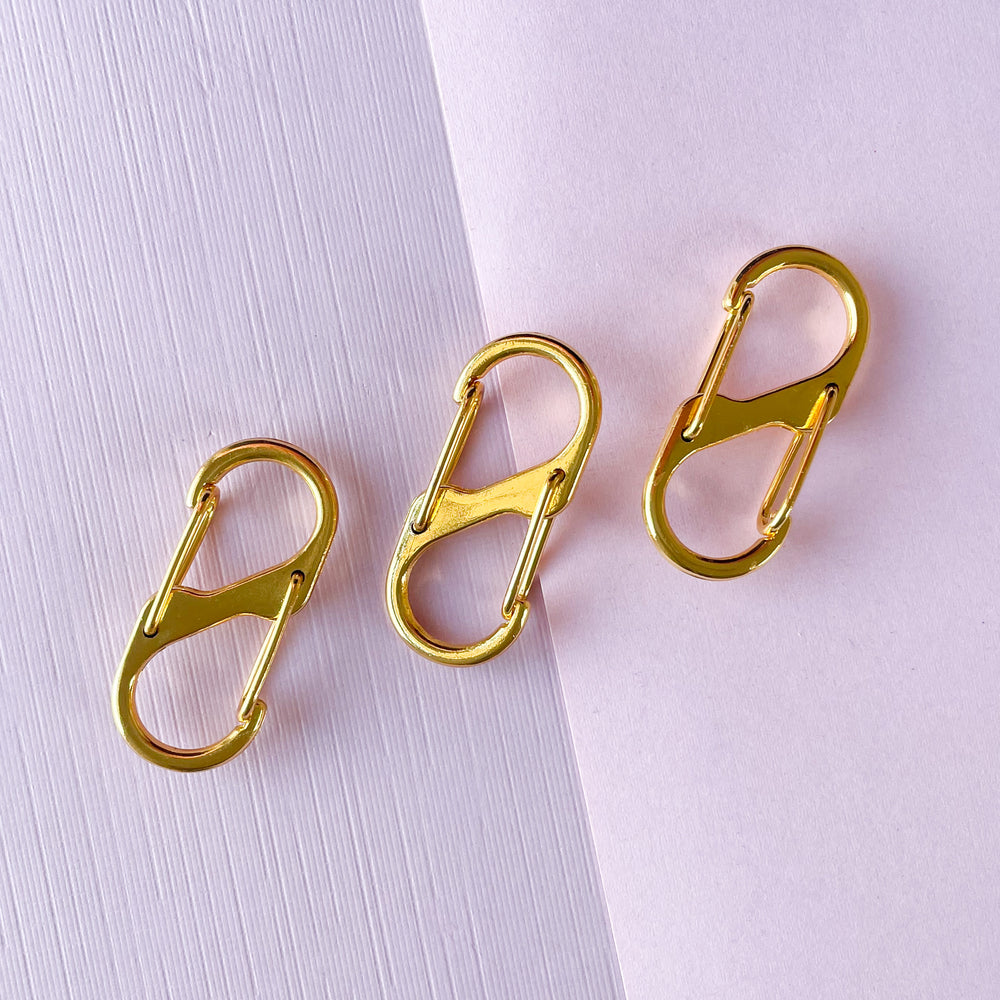 41mm Gold Plated Double Clasp Carabiner Clip