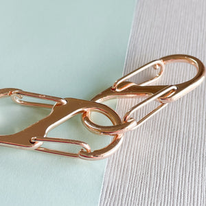 41mm Rose Gold Plated Double Clasp Carabiner Clip