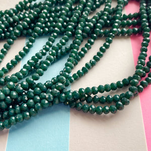 4mm Opaque Spruce Green Chinese Crystal Strand