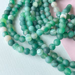 8mm Matte Spearmint Banded Agate Rounds Strand