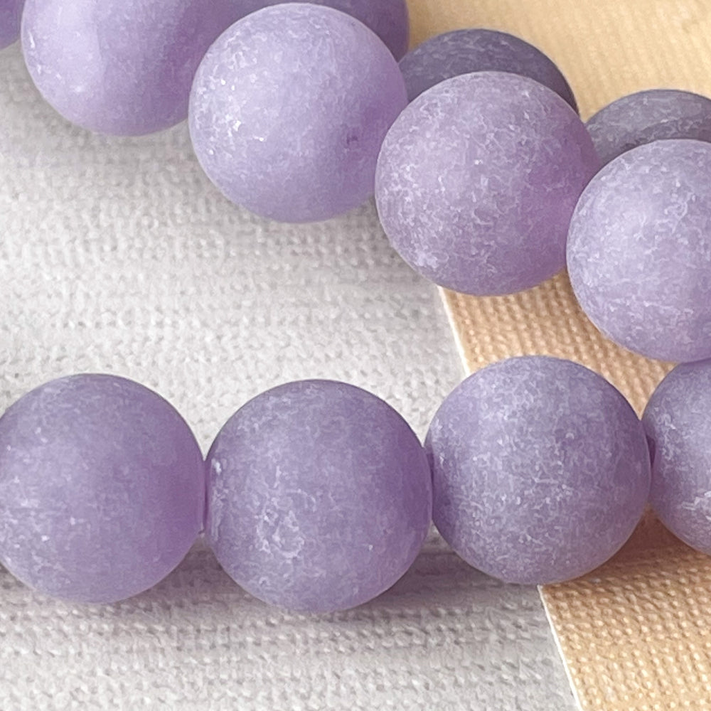 8mm Matte Grape Dyed Jade Rounds Strand
