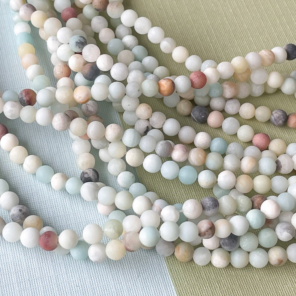 
                
                    Load image into Gallery viewer, 4mm Matte Amazonite Rounds Strand
                
            
